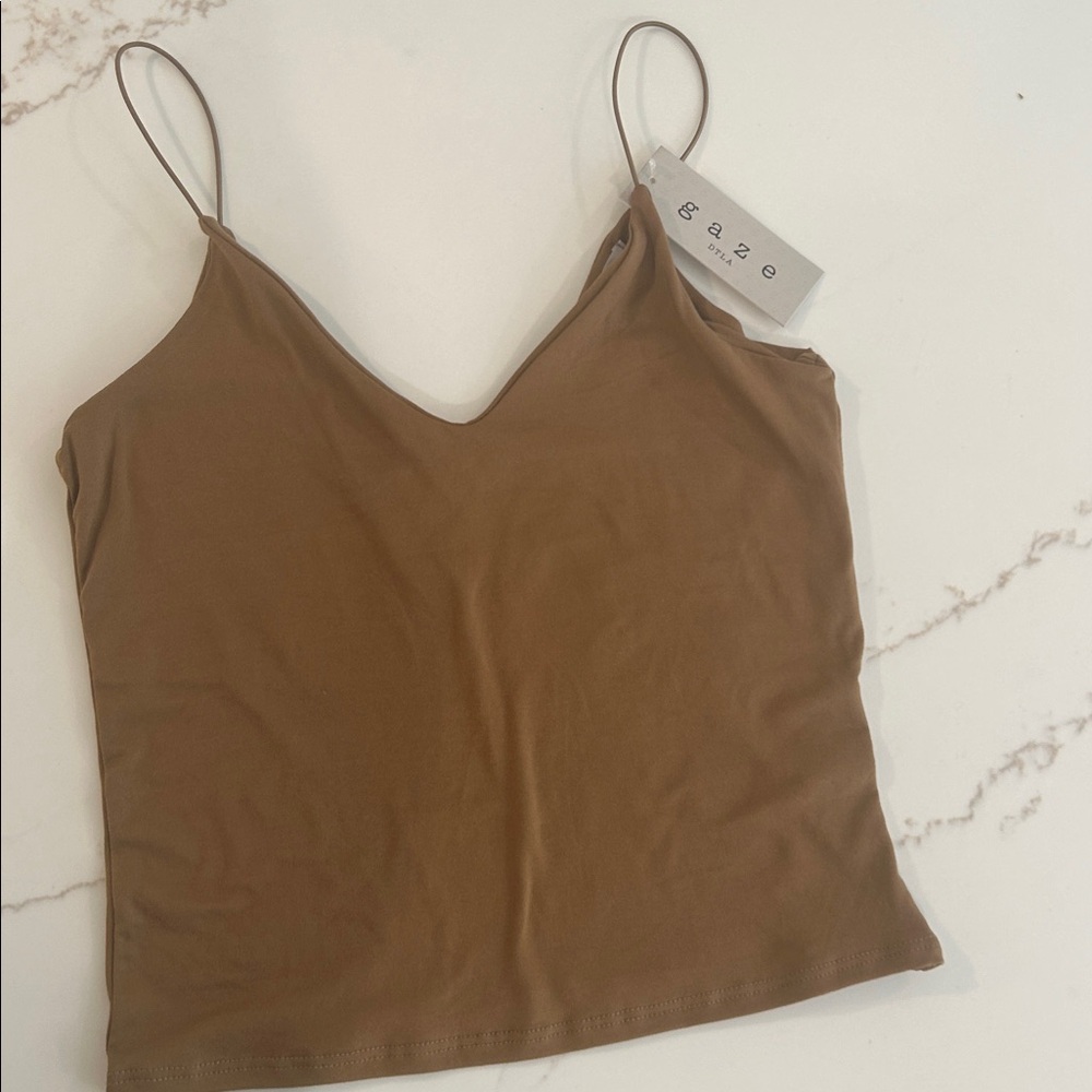 Gaze Tan Spaghetti Strap Top